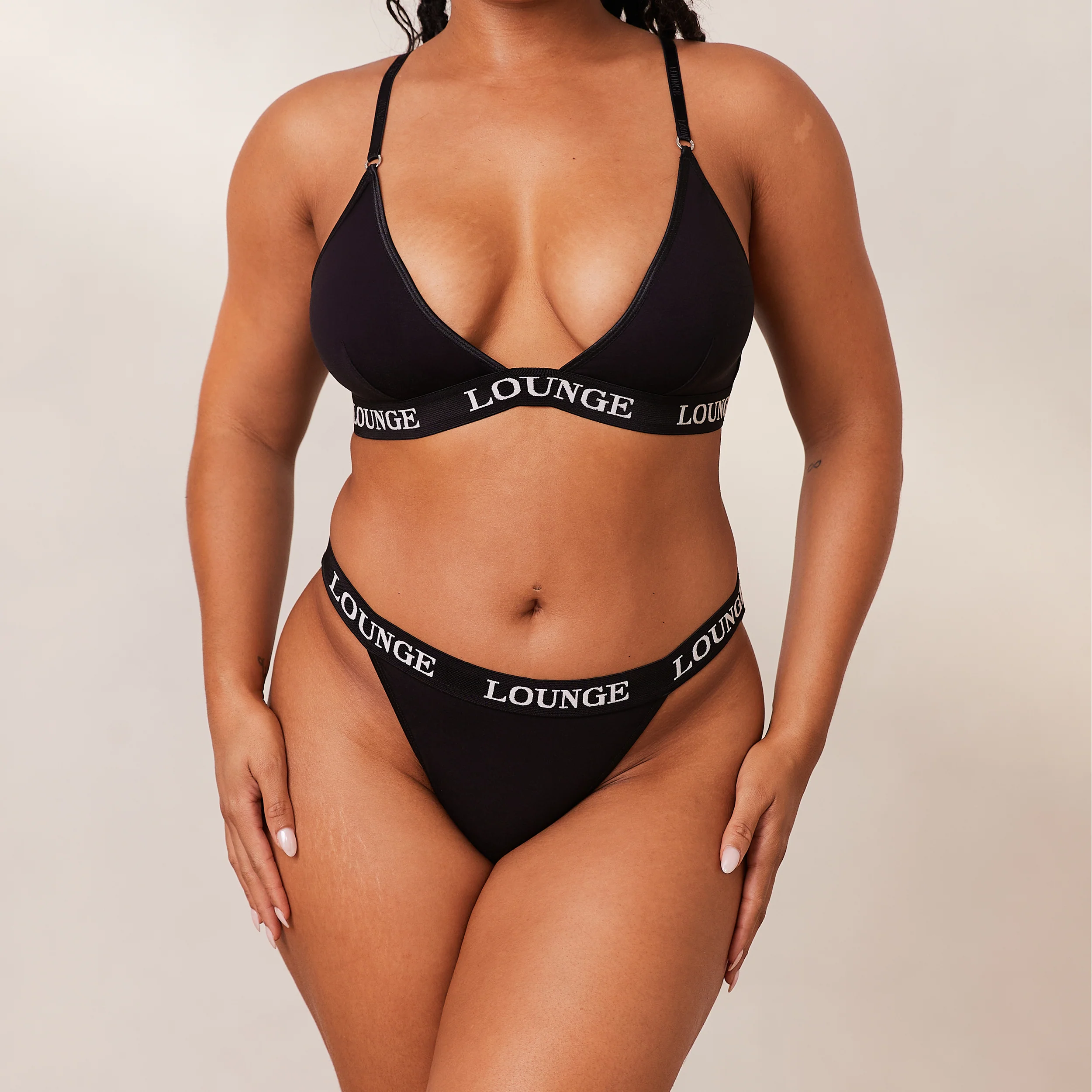 Bamboo Triangle Bra - All Black - Image 21