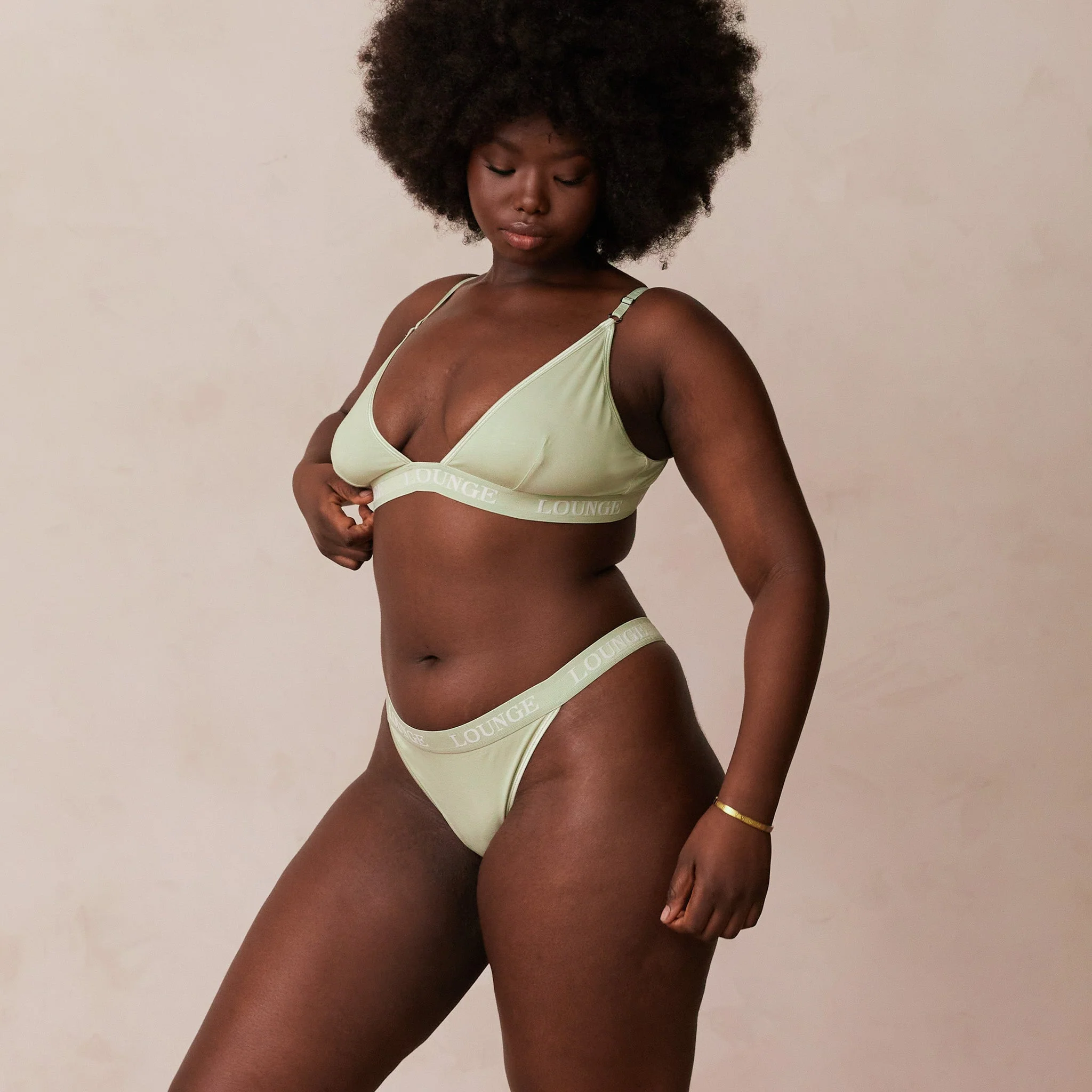 Bamboo Triangle Bra - Olive - Image 10