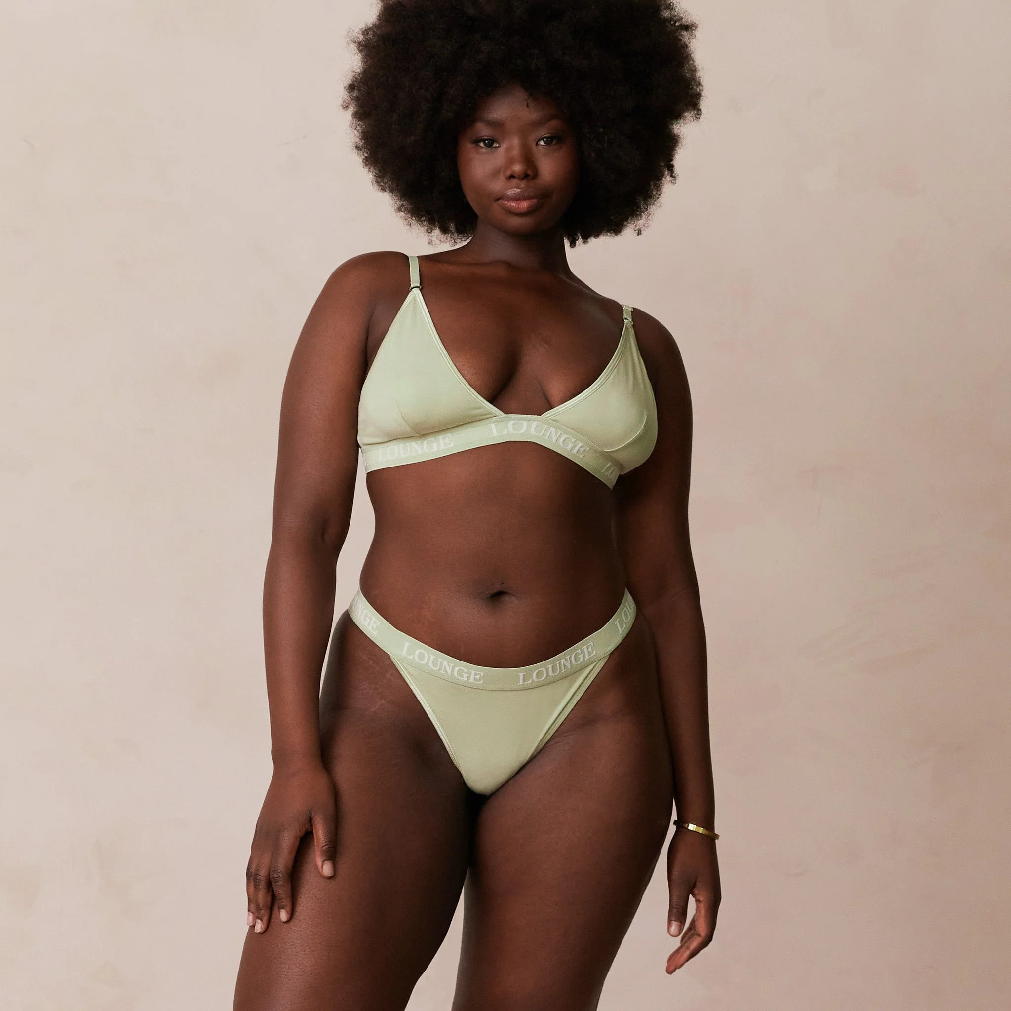 Bamboo Triangle Bra - Olive - Image 7