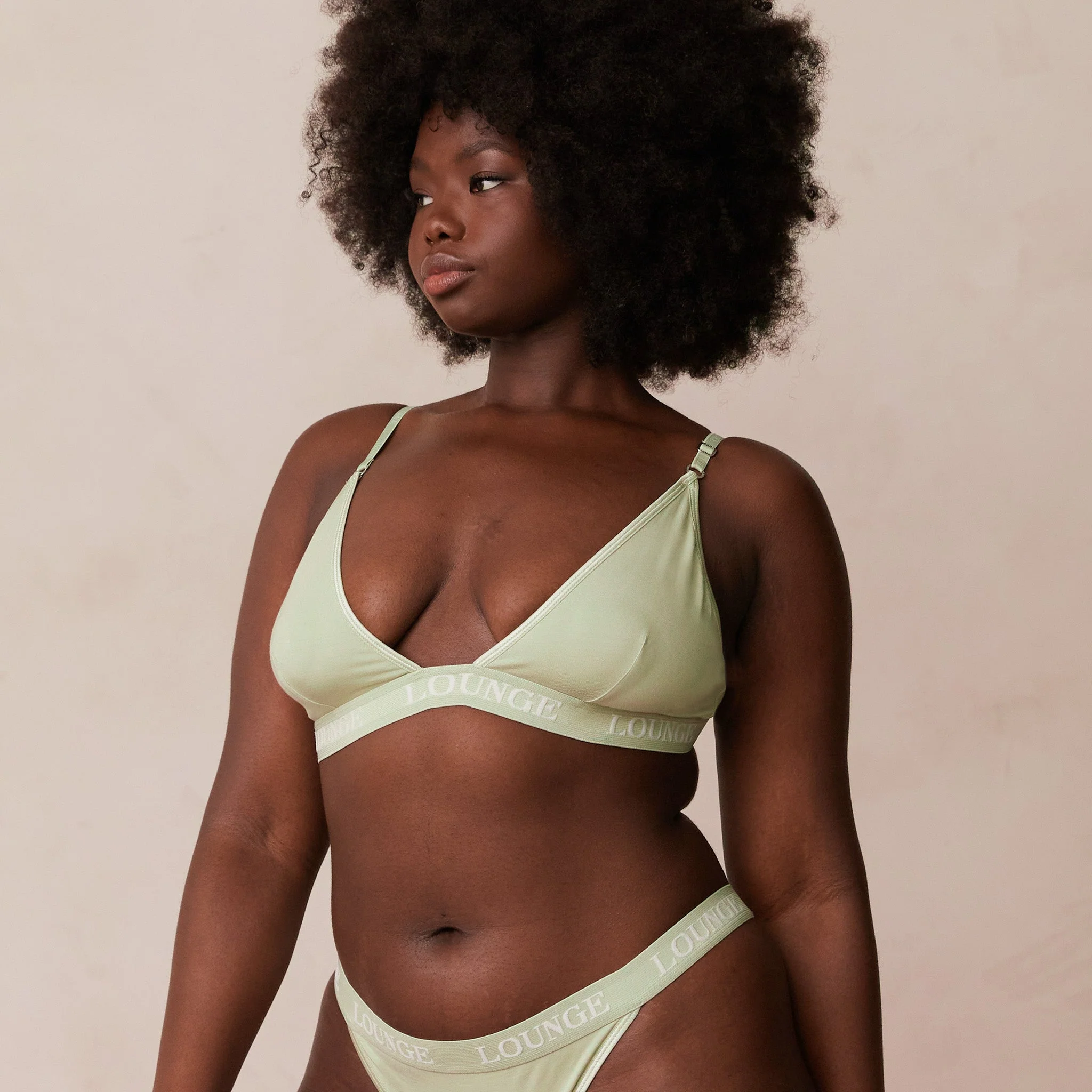 Bamboo Triangle Bra - Olive - Image 8