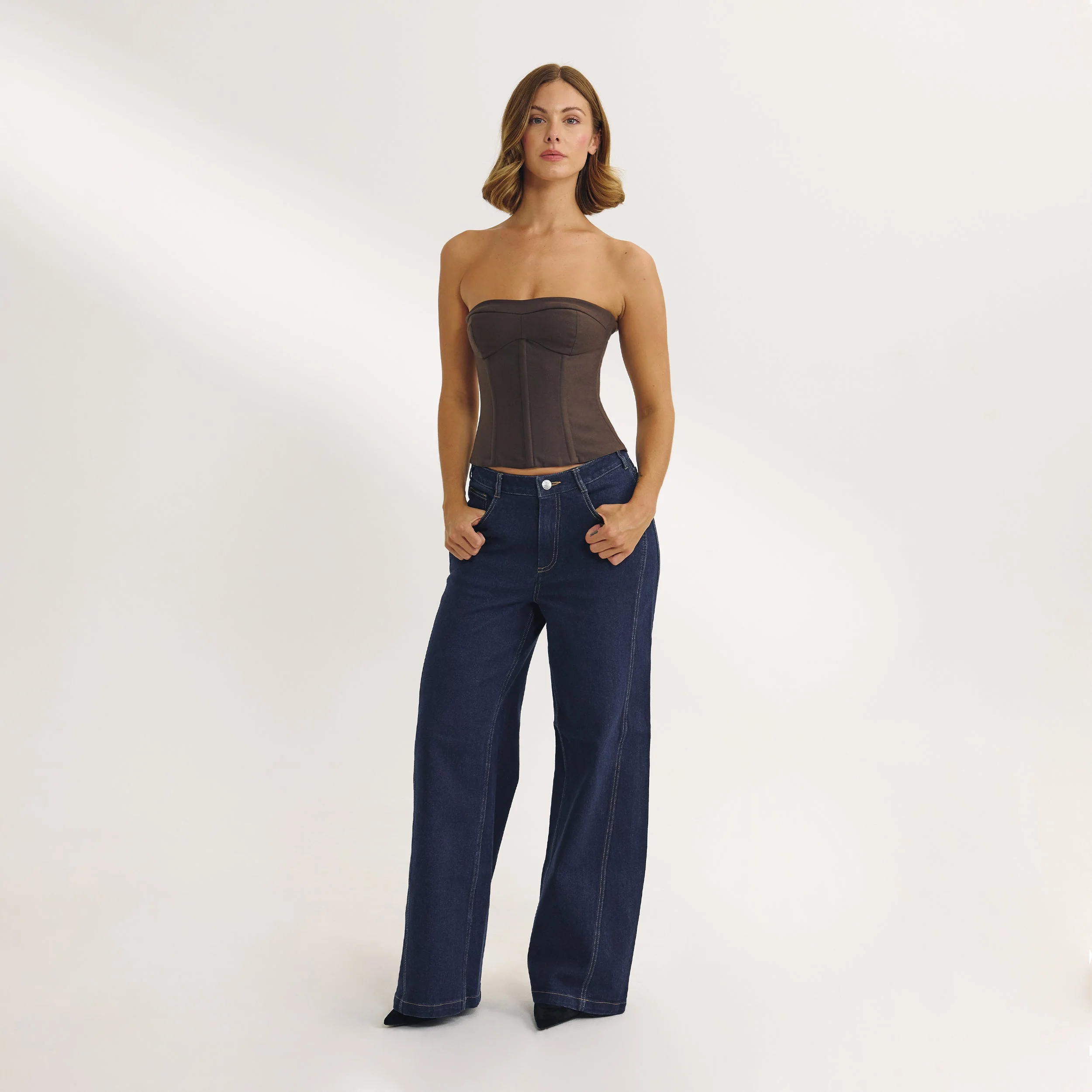 Bandeau Corset Top - Dark Brown - Image 5