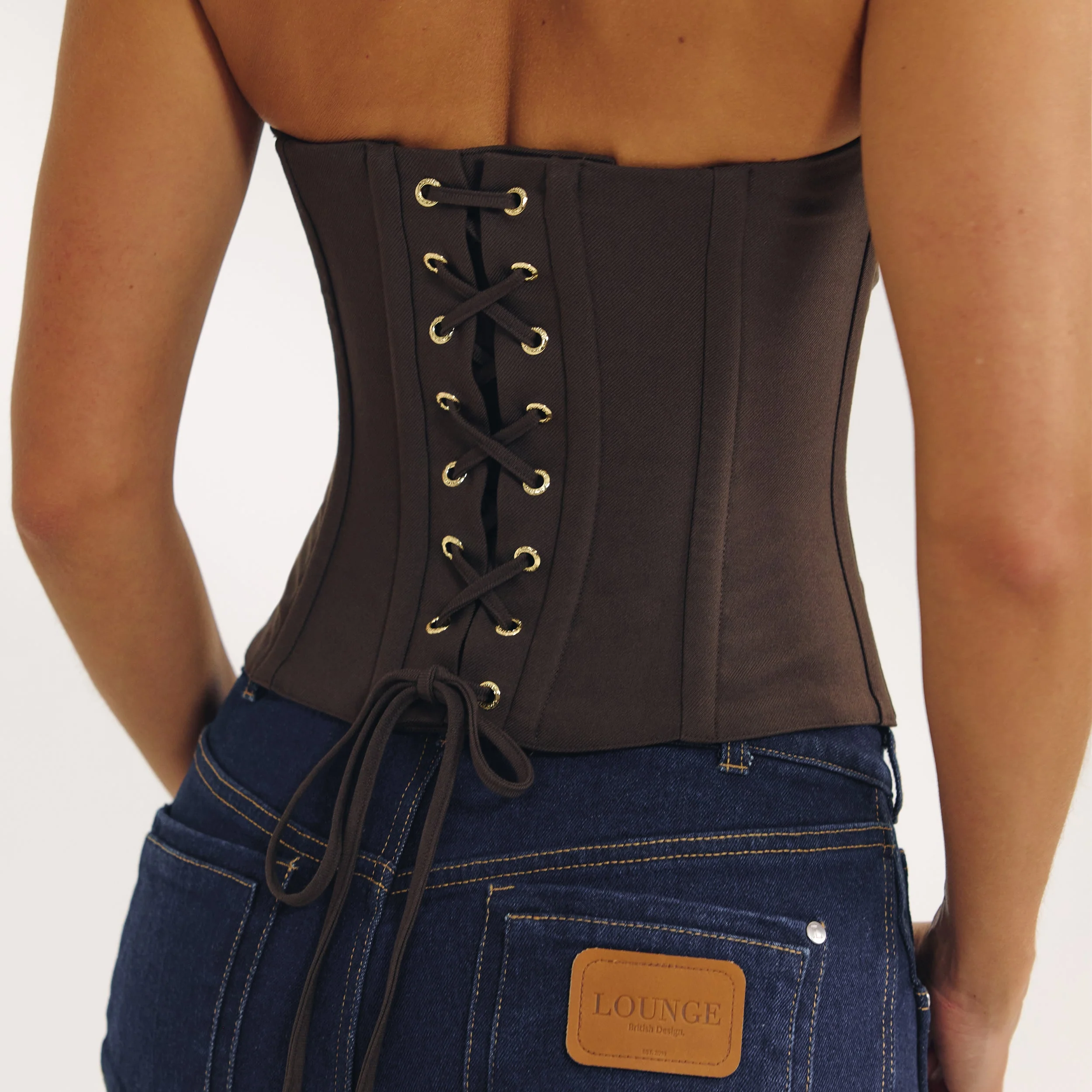 Bandeau Corset Top - Dark Brown - Image 6