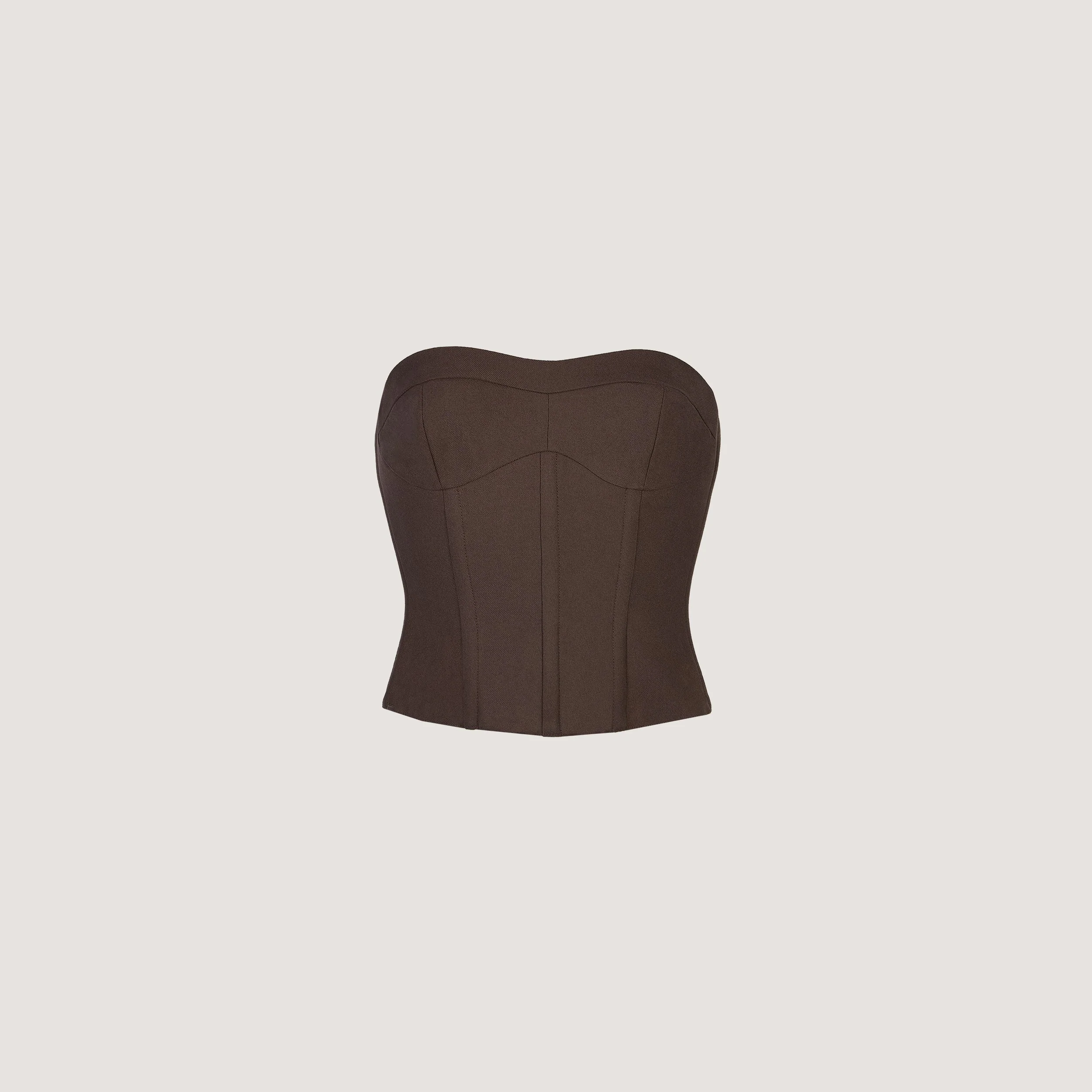 Bandeau Corset Top - Dark Brown - Image 7