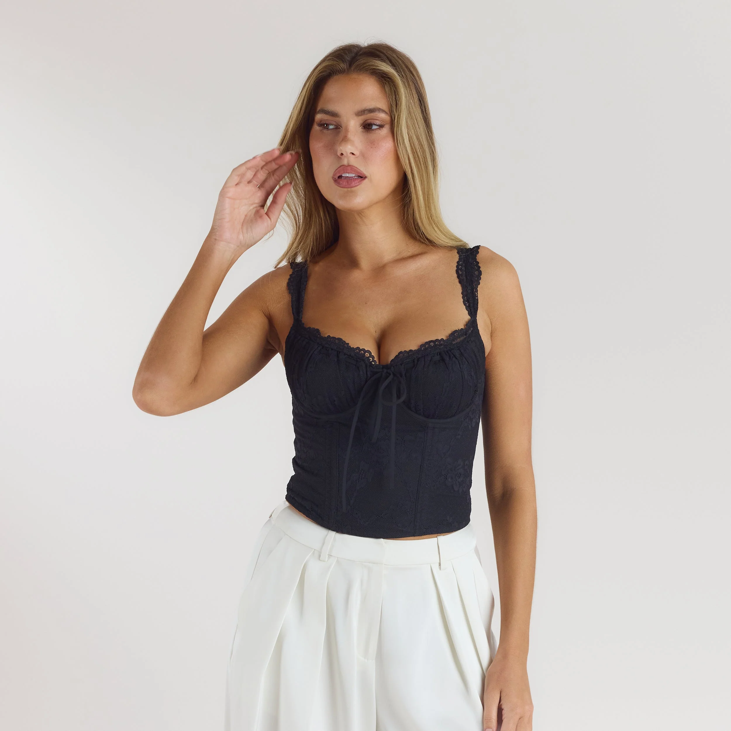 Blossom Corset Top - Black - Image 4