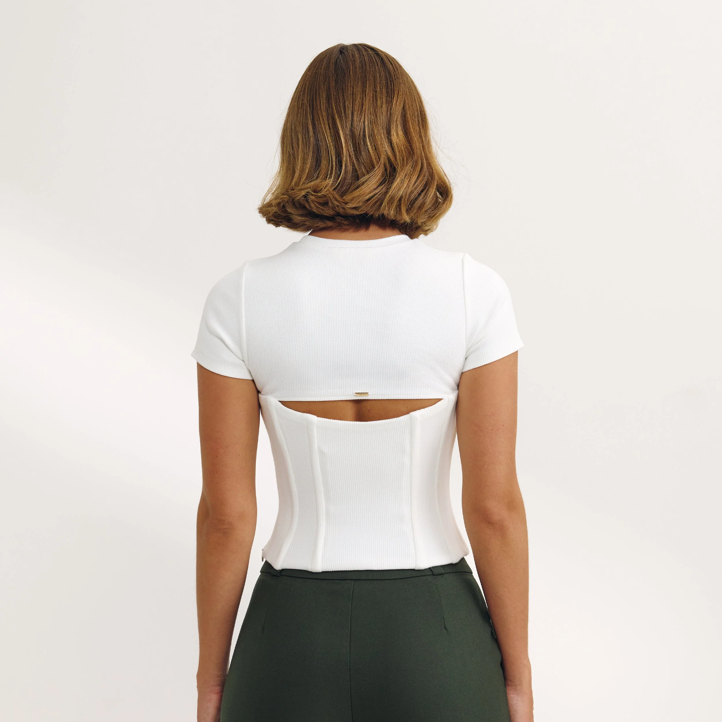 Corset T-Shirt - Off White - Image 4