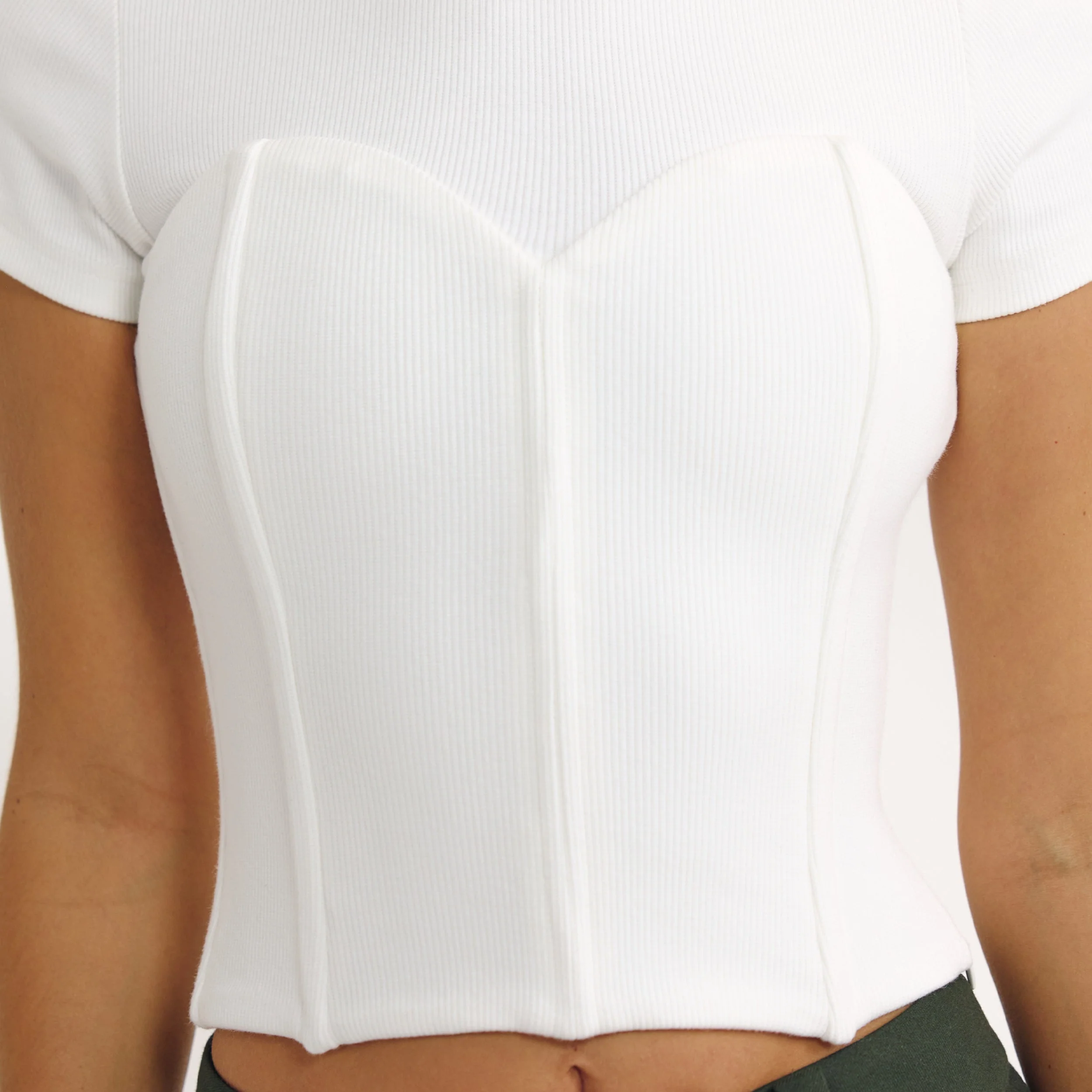 Corset T-Shirt - Off White - Image 6