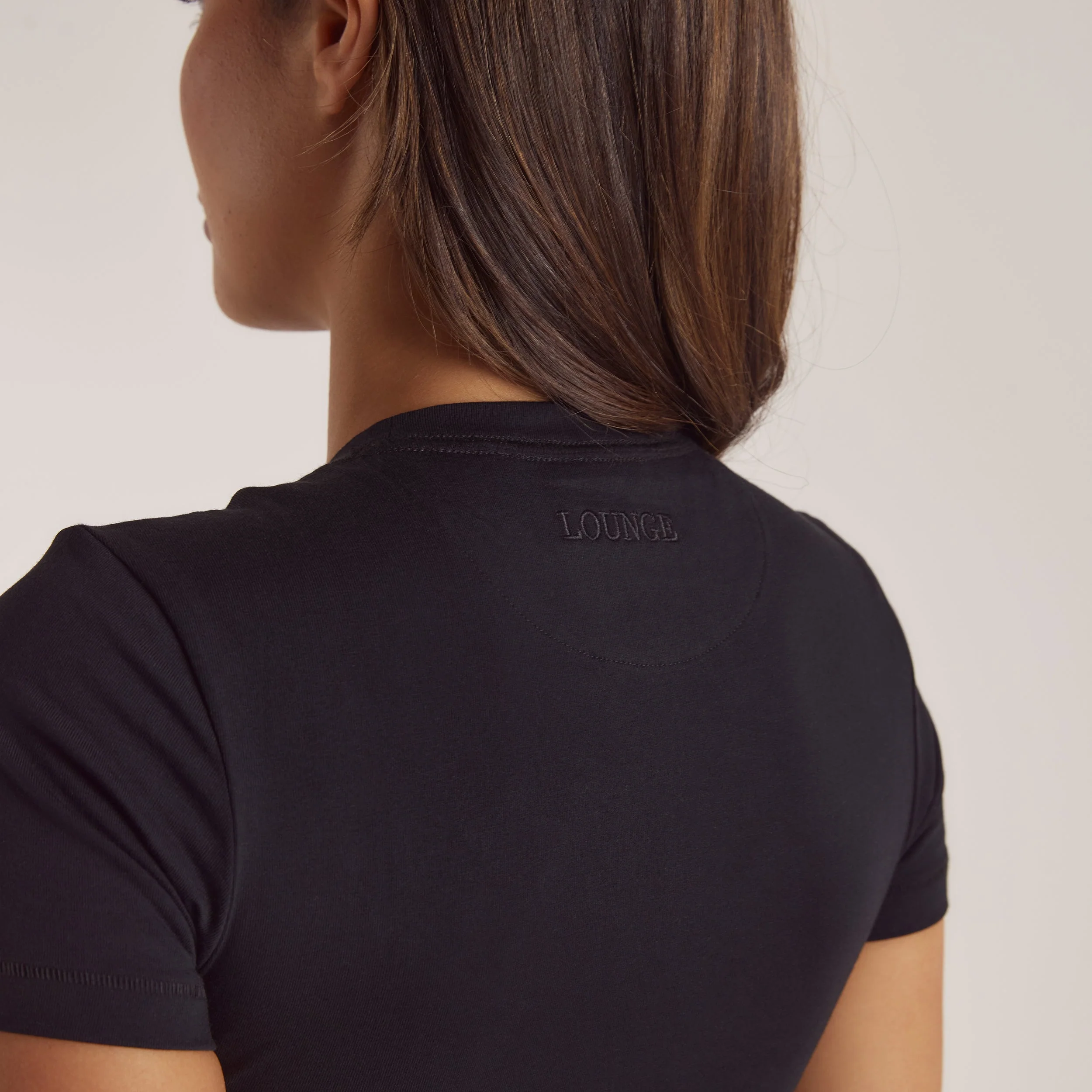 Cotton Blend Short Sleeve Top - Black - Image 6