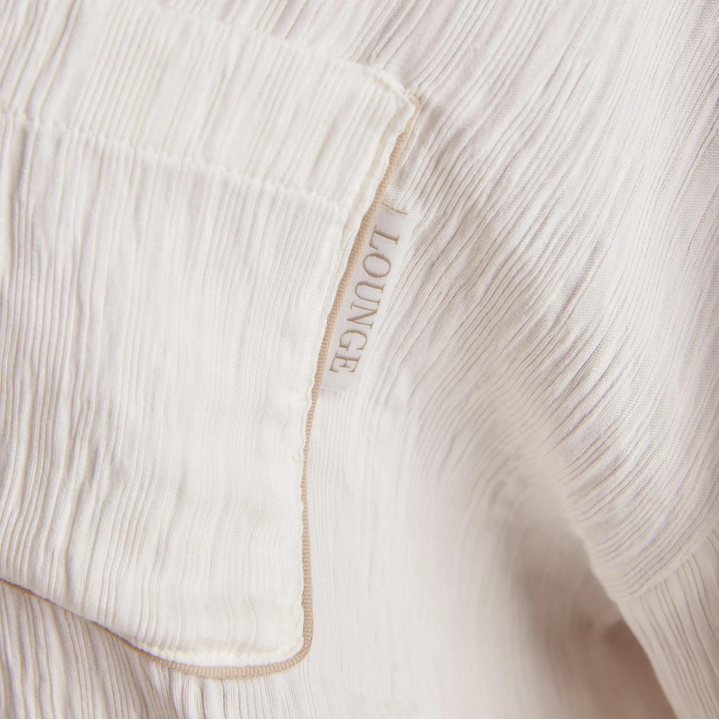 Crinkle Pyjama Shirt - White - Image 4