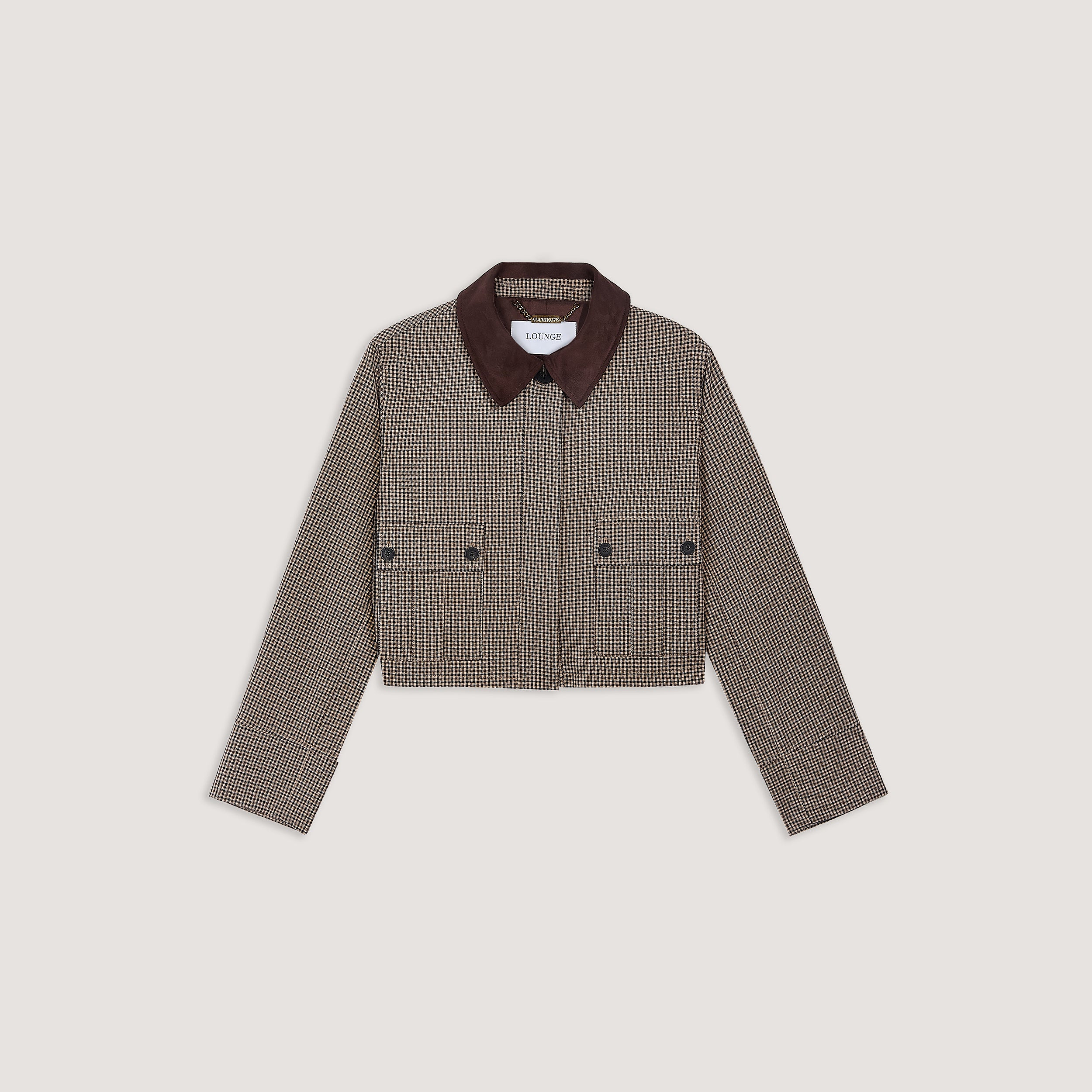 Houndstooth Jacket - Brown - Image 7