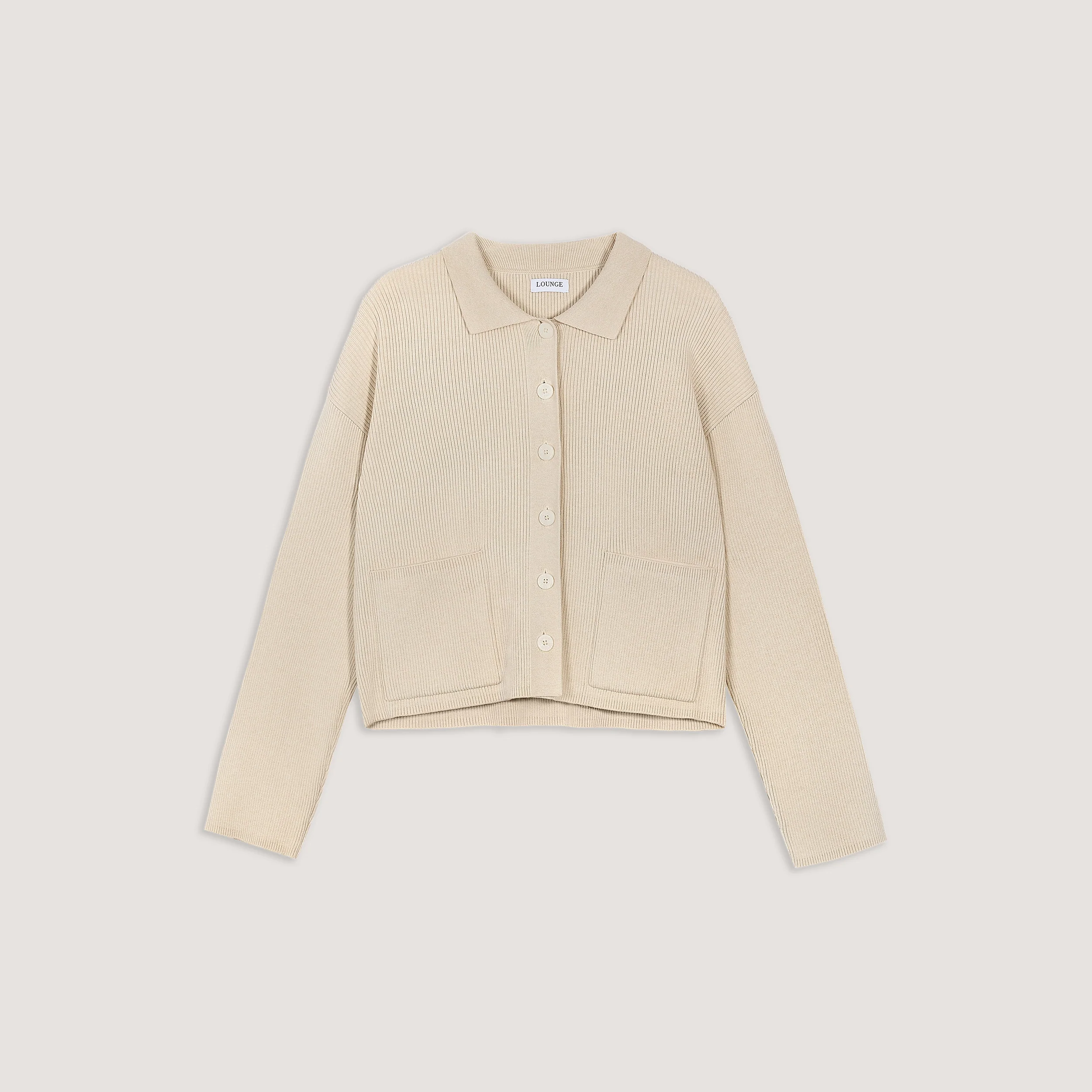 Knitted Oversized Shirt - Cream - Image 7