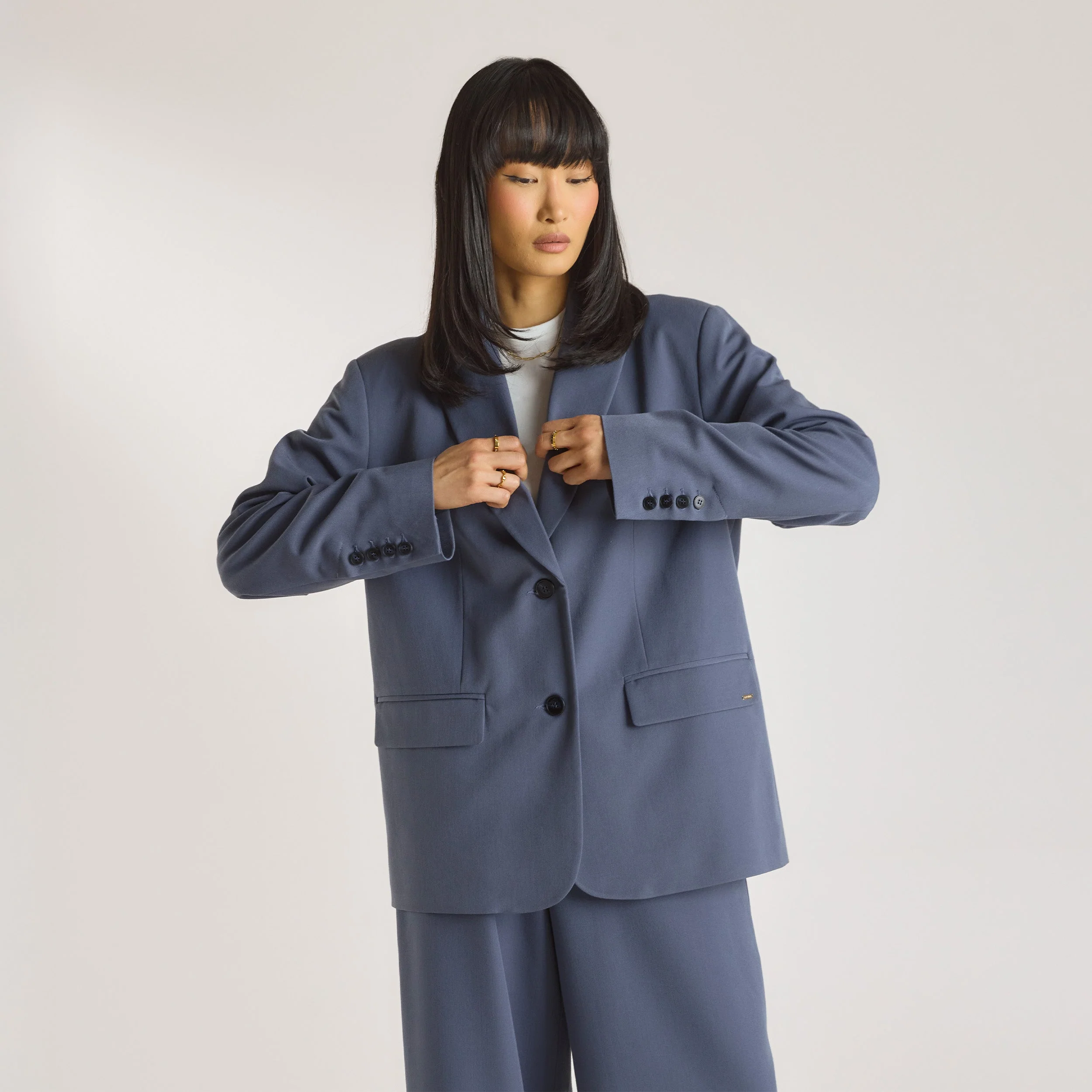 Oversized Blazer - Blue - Image 3