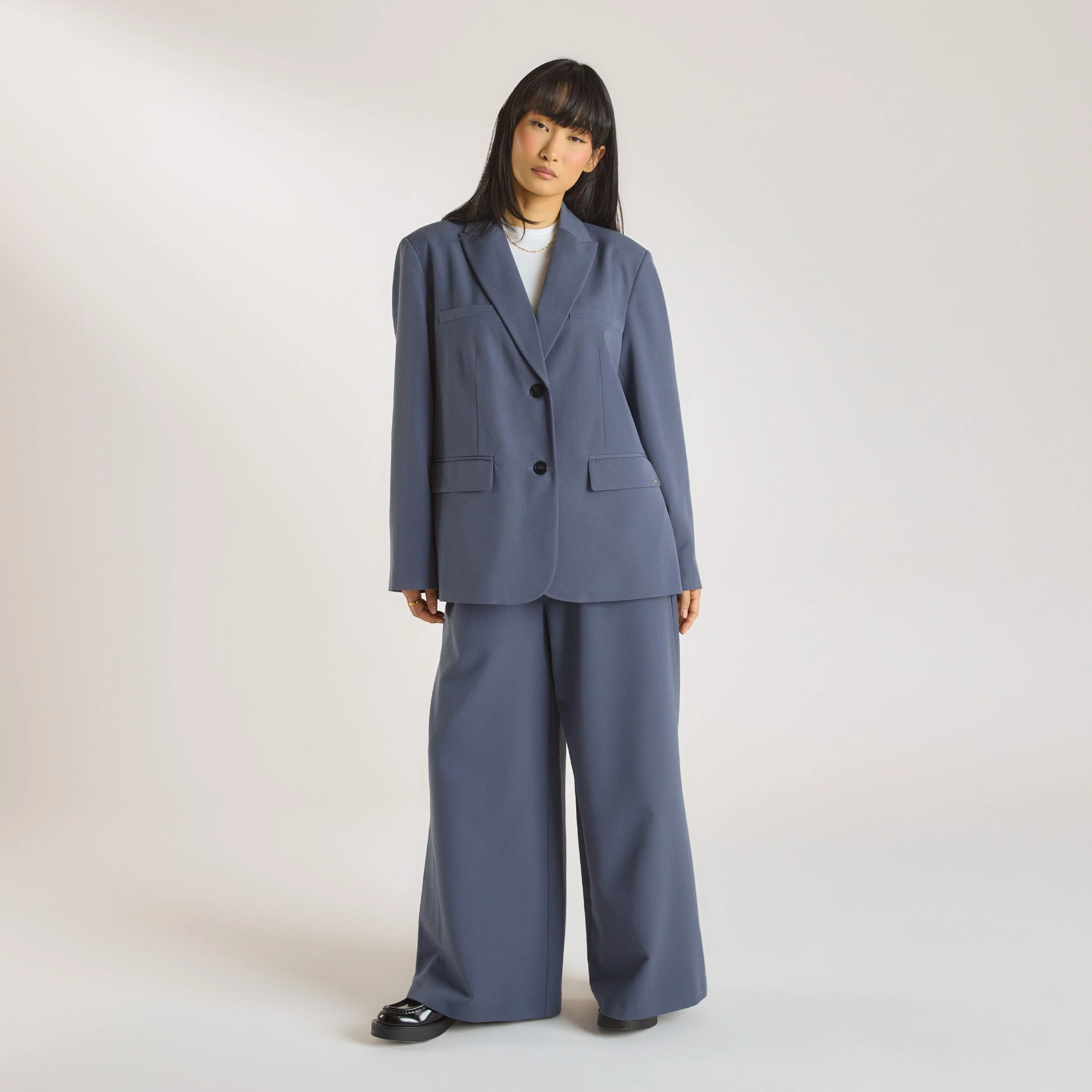 Oversized Blazer - Blue - Image 5
