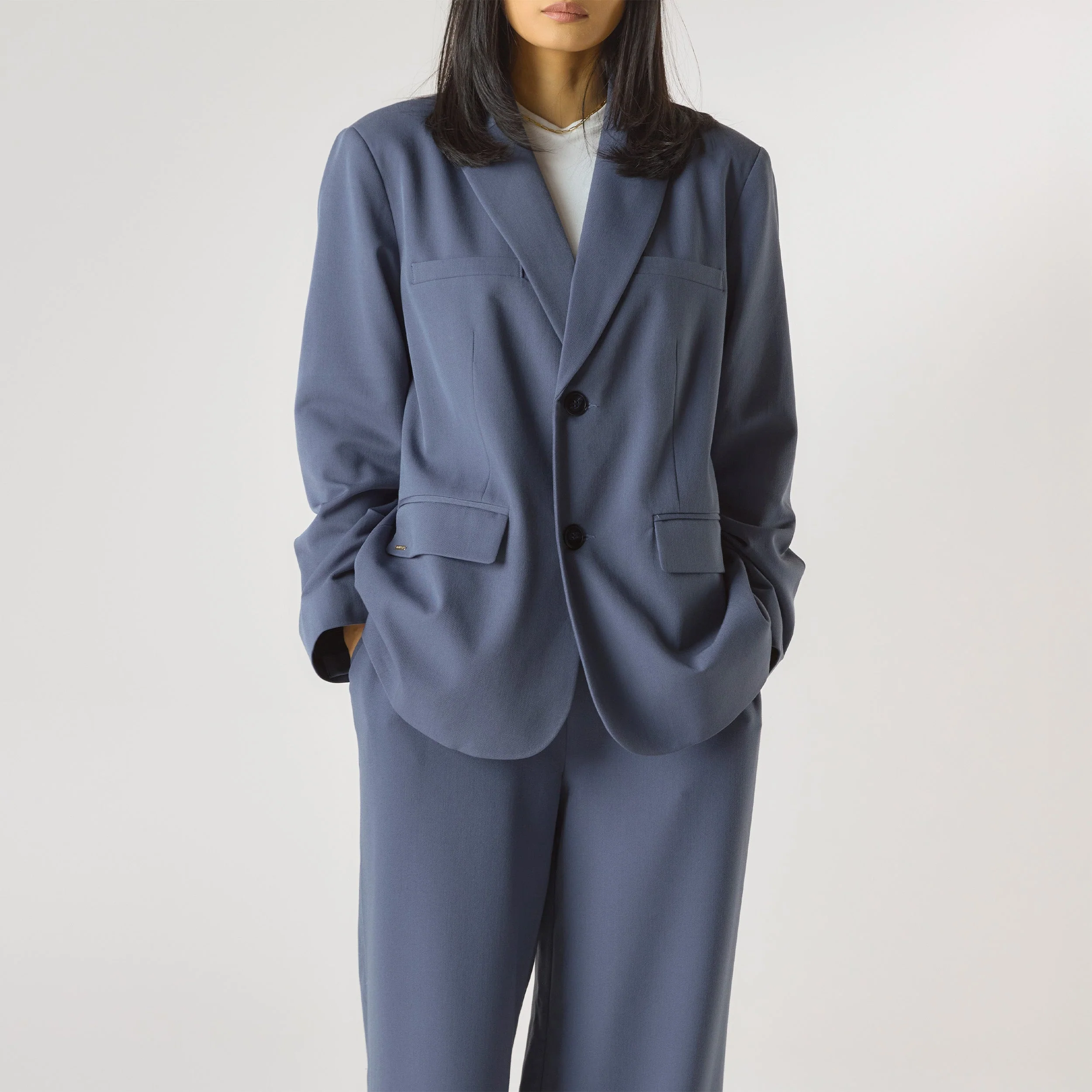 Oversized Blazer - Blue - Image 6