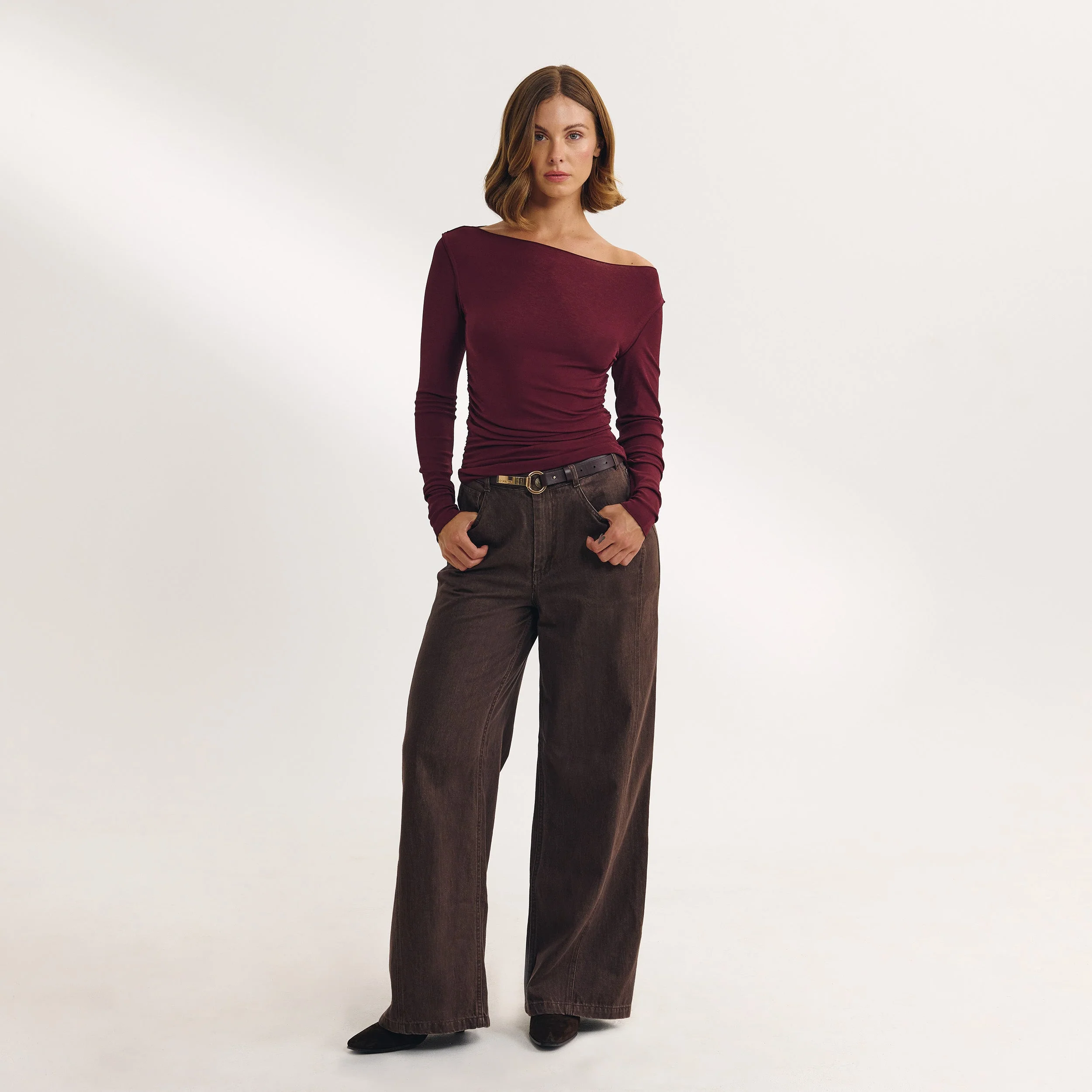 Slash Neck Top - Cherry Lacquer - Image 4