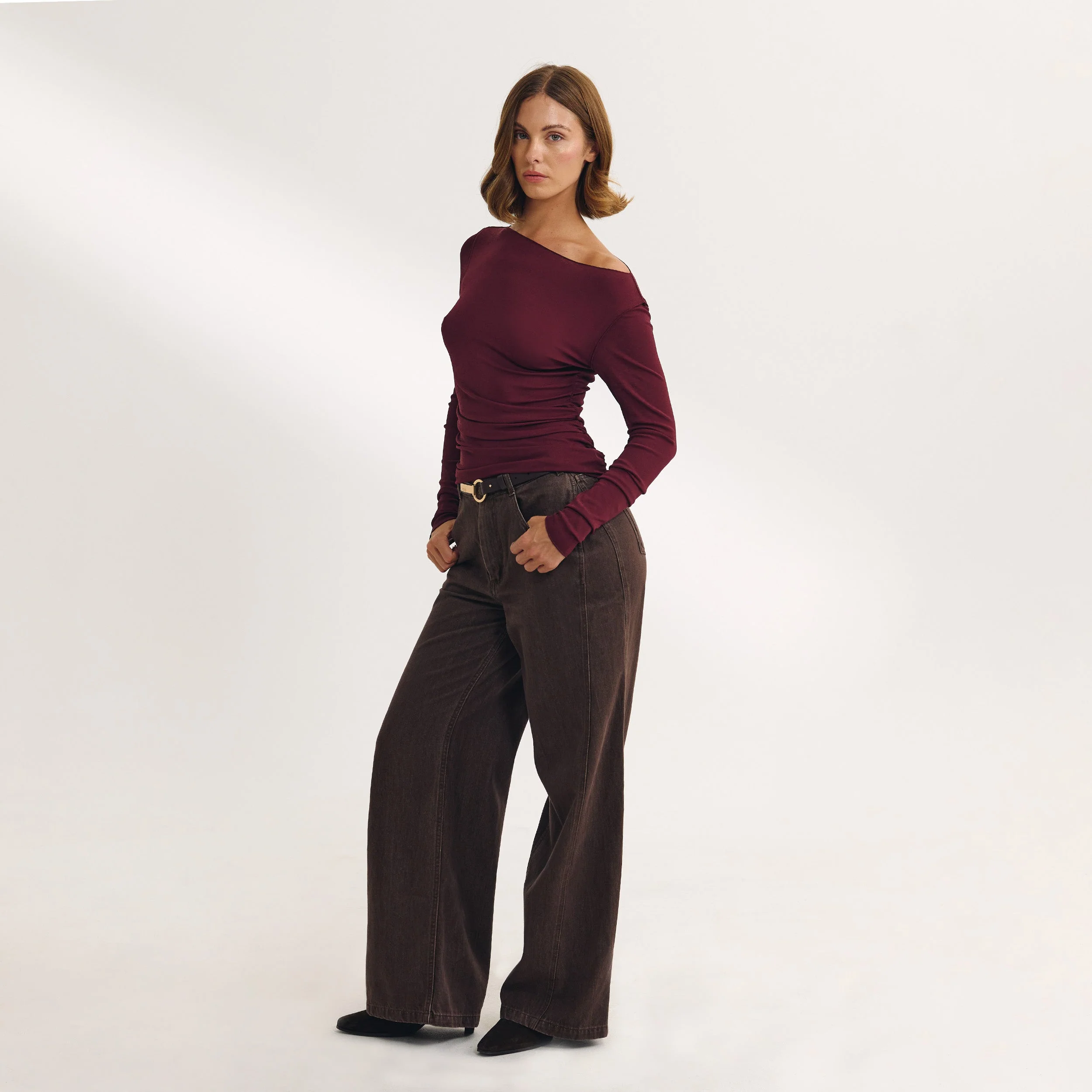 Slash Neck Top - Cherry Lacquer - Image 5