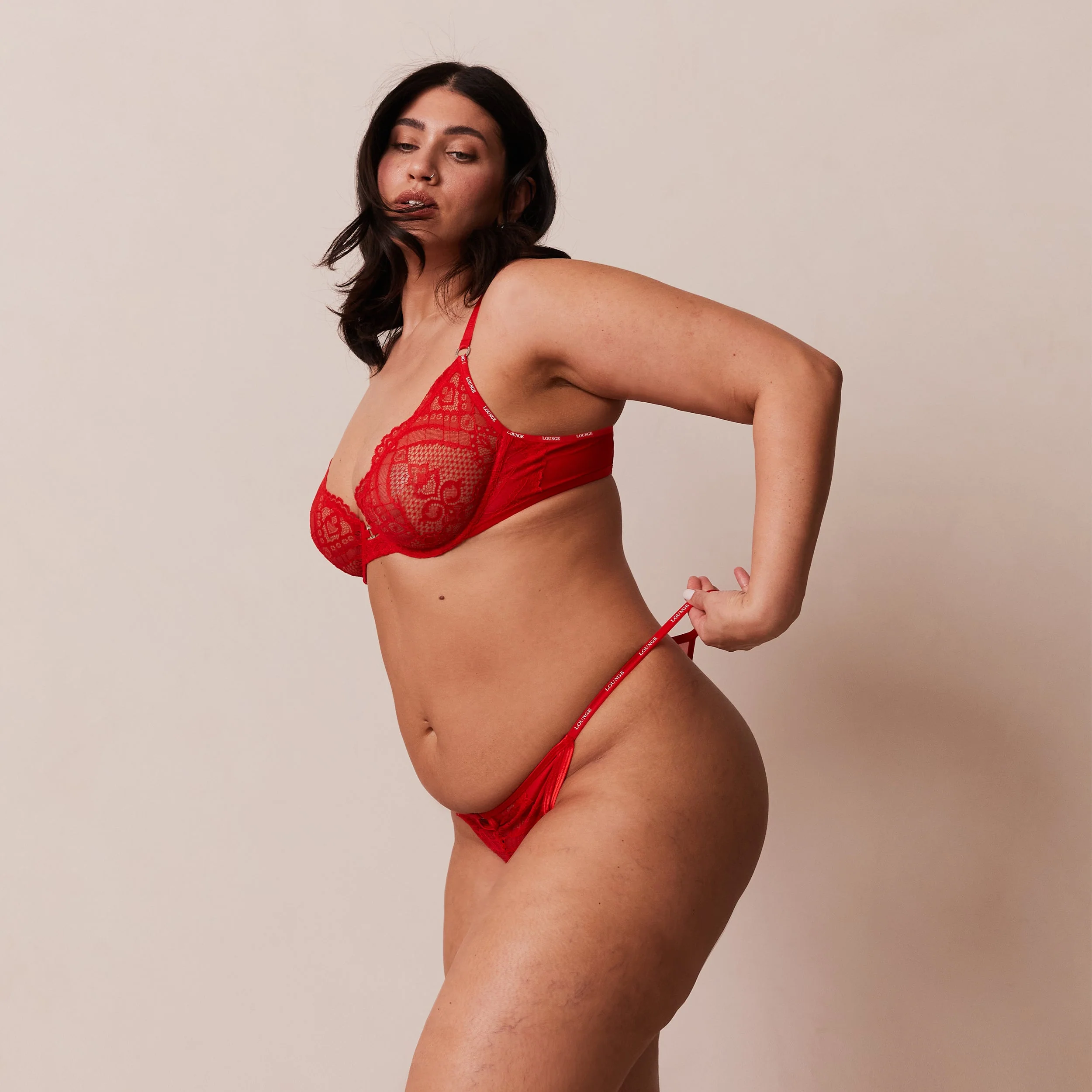 Charmed Balcony Bra  - Red - Image 11