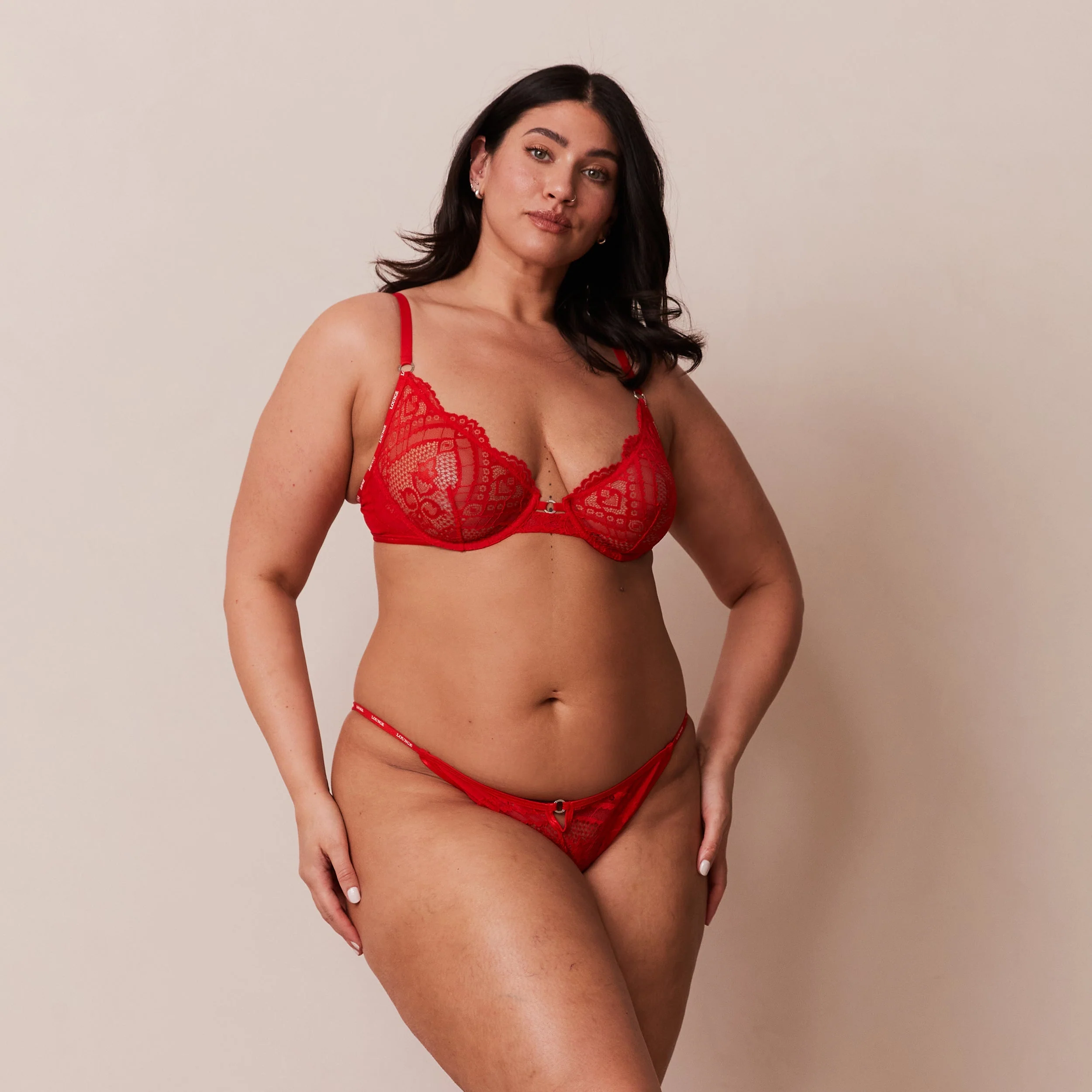 Charmed Balcony Bra  - Red - Image 19