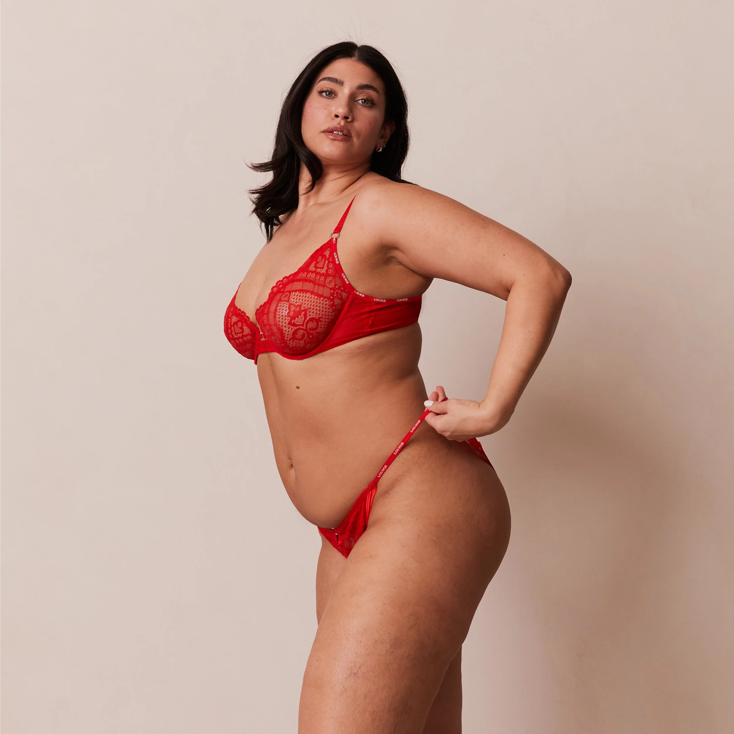 Charmed Balcony Bra  - Red - Image 23