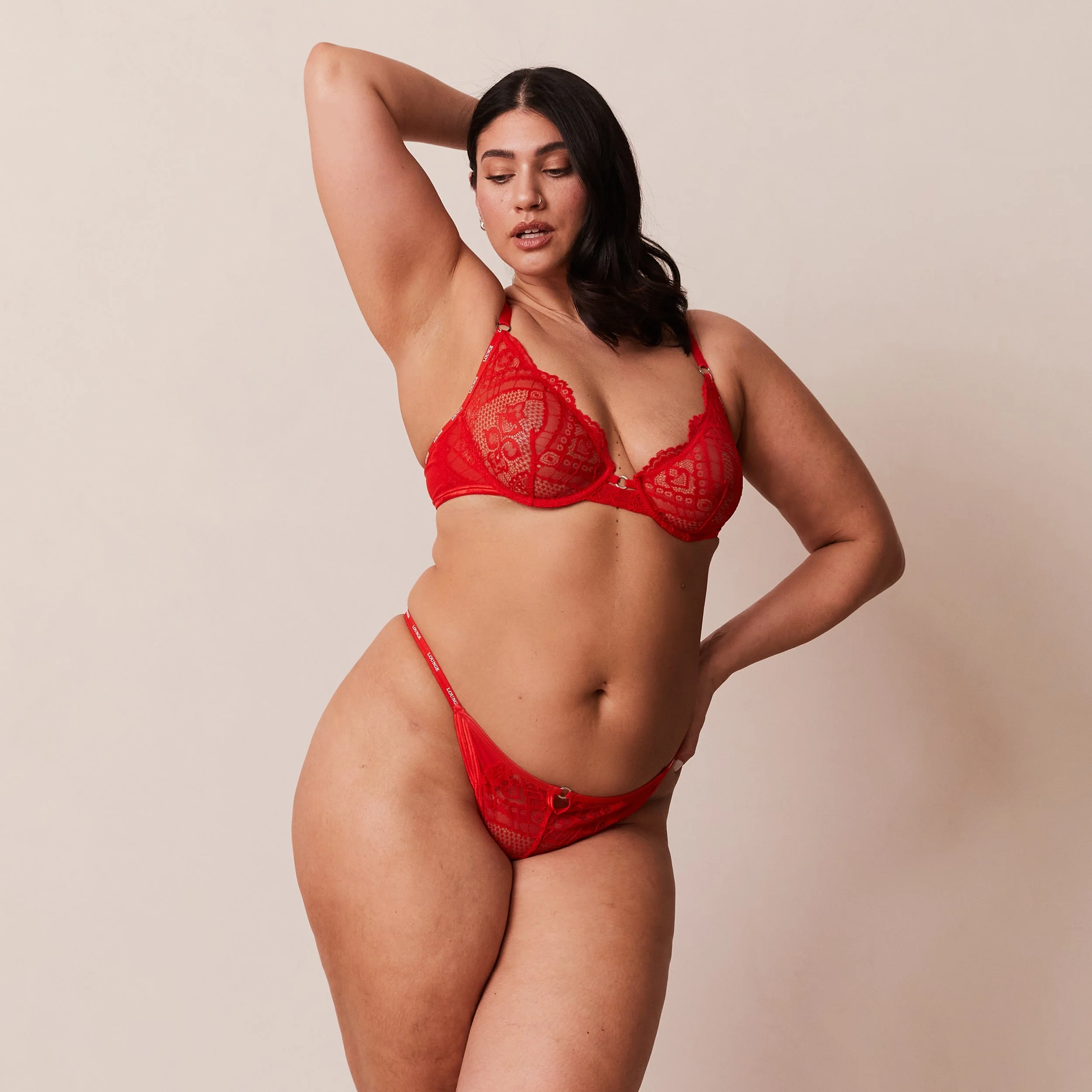 Charmed Balcony Bra  - Red - Image 7