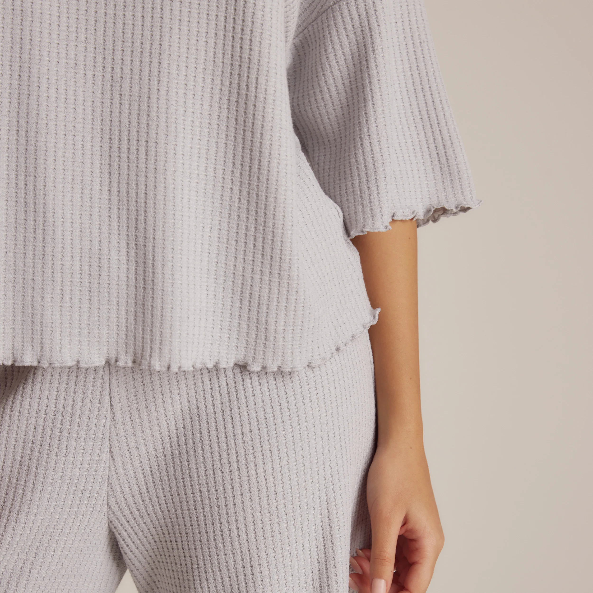 Soft Waffle Pyjama Top - Frost - Image 6
